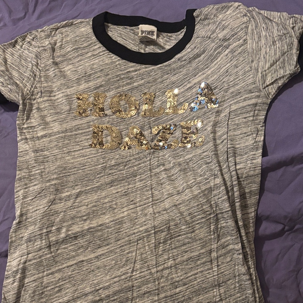 Pink Gray and Gold women T-Shirt